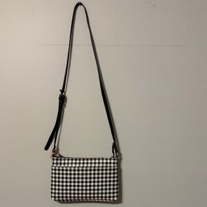 Nanette Lepore Gingham Black and White Crossbody Bag.